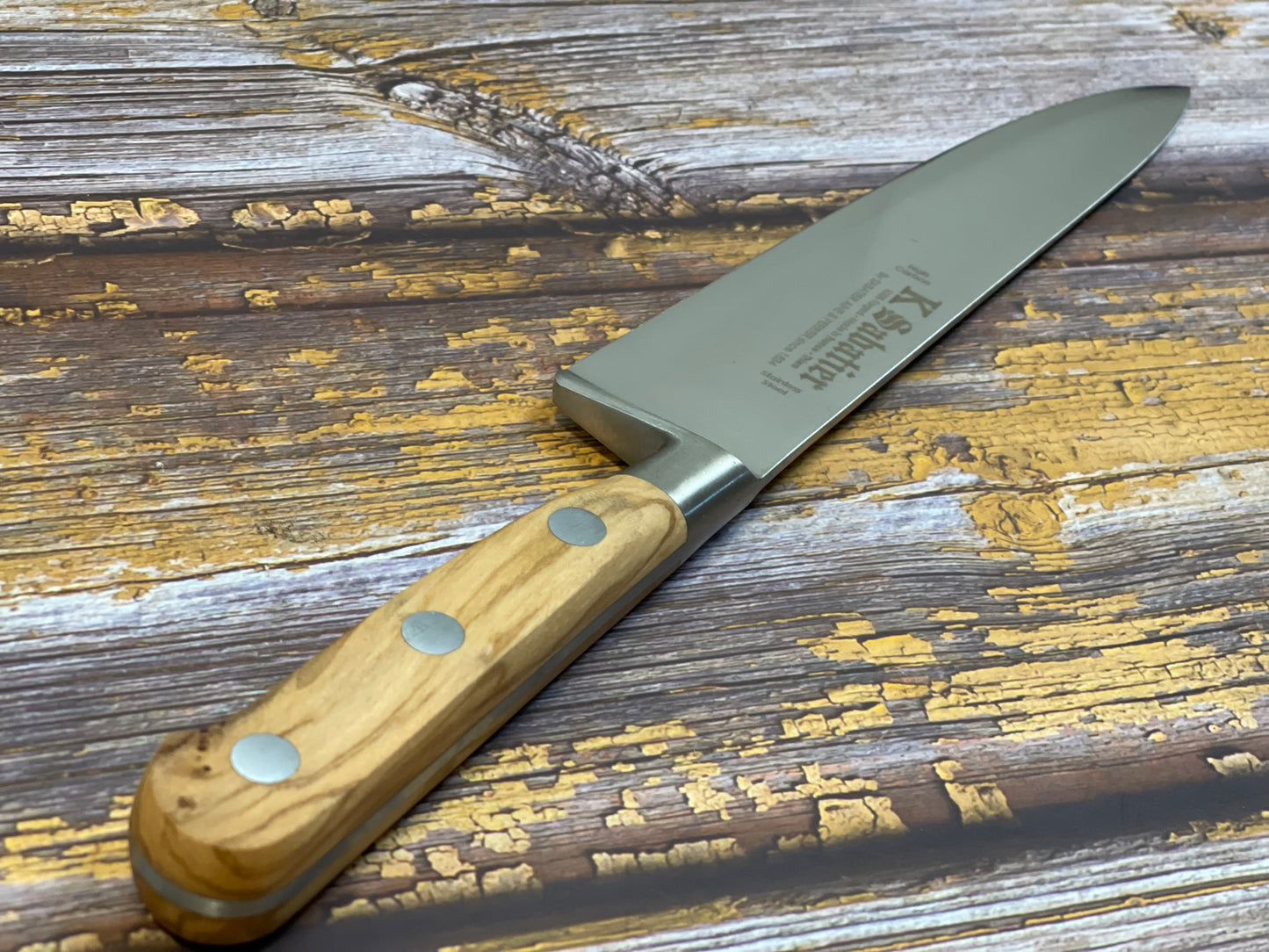 K Sabatier Chef Knife 200mm - HIGH CARBON STEEL - OLIVE WOOD HANDLE