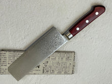 Load image into Gallery viewer, Tsunehisa VG10 33layers Damascus Steel Nakiri mm Red Pakka Wood Handle - Made in Japan 🇯🇵