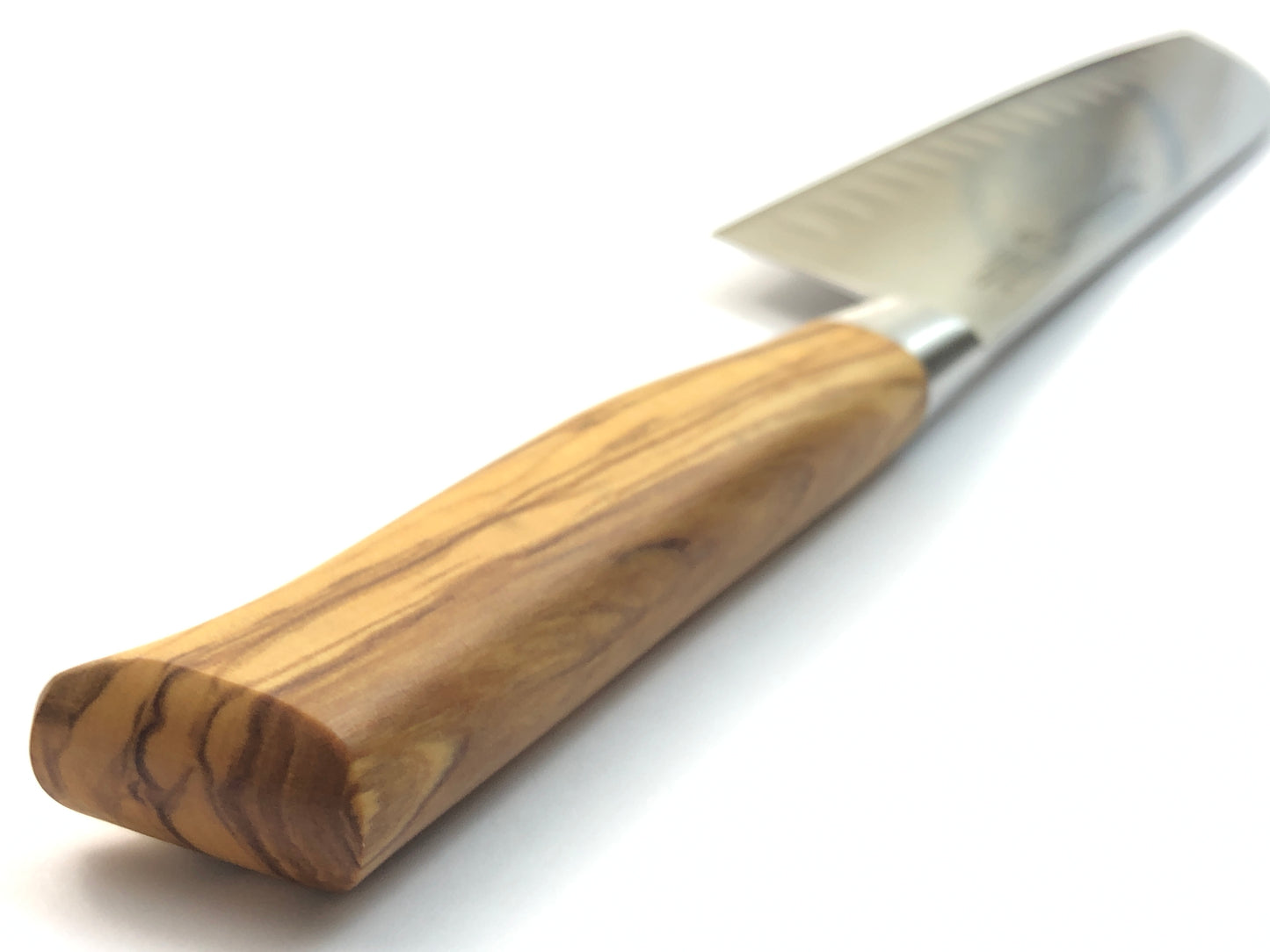 MESSERMEISTER Oliva Elité Kullenschliff Santoku 178mm | Olive Wood Handle