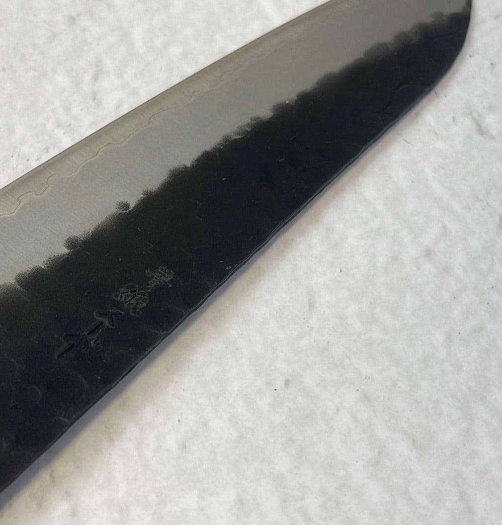 Tsunehisa Aogami Super Kuro Tsutime Santoku Knife 180mm - Made in Japan 🇯🇵 Red Pakka Wood Handle