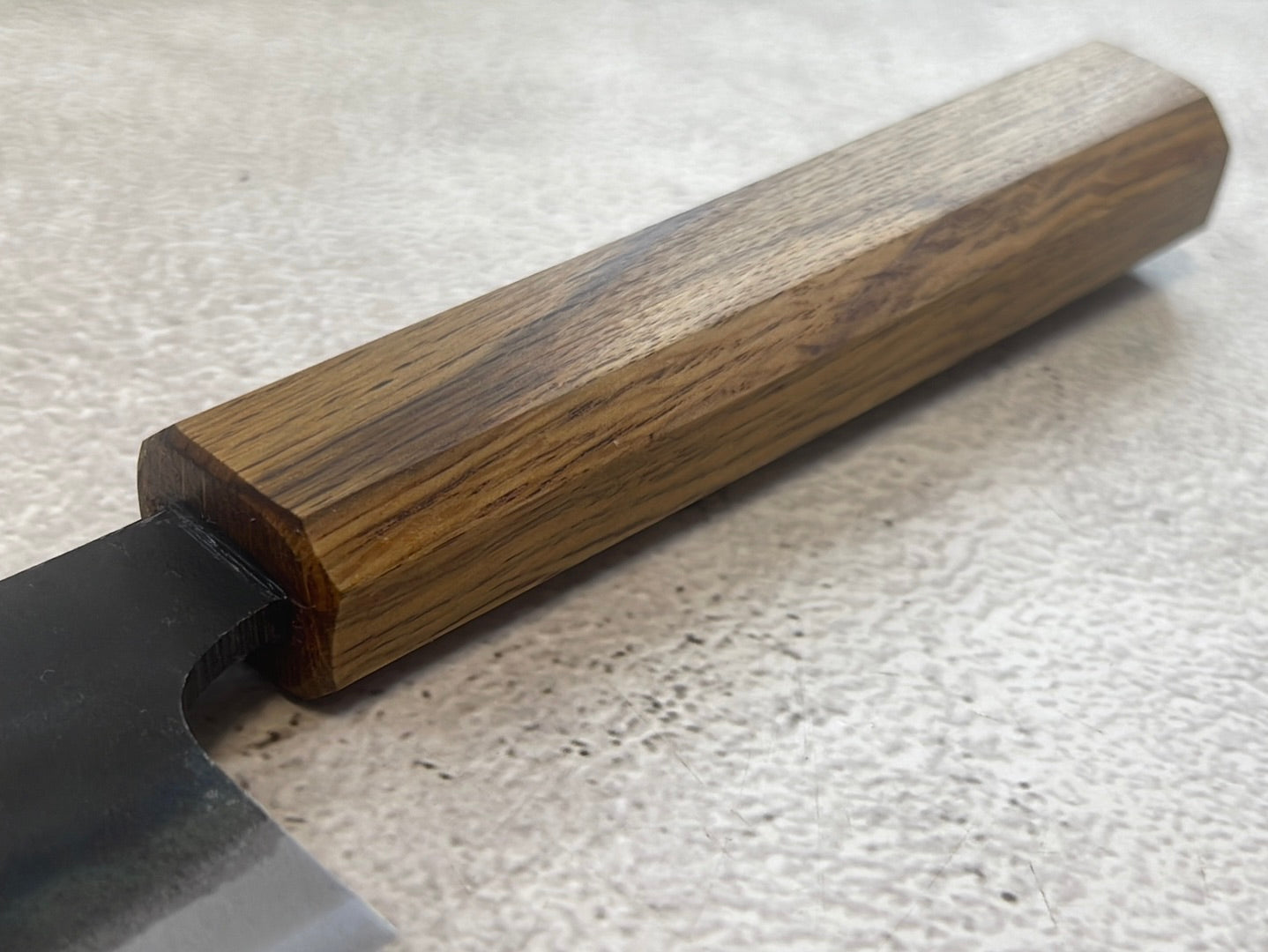 Tsukasa Shiro Kuro 180mm Gyuto- Shirogami Steel - Oak Octagnon Handle