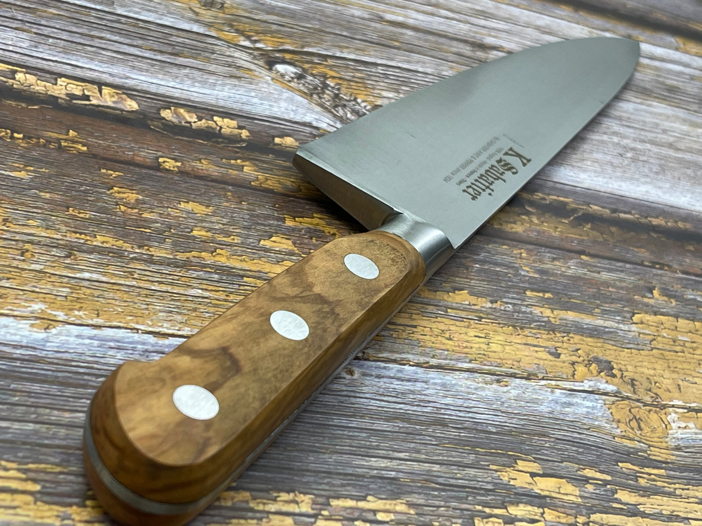 K Sabatier Chef Knife 230mm - CARBON STEEL - OLIVE WOOD HANDLE