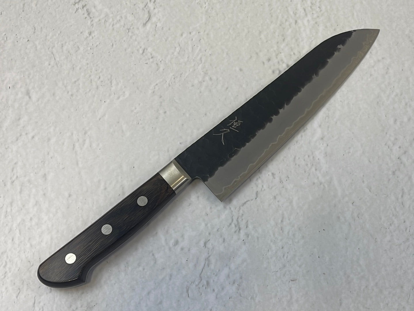 Tsunehisa AS Stainless Santoku Knife 180mm - Made in Japan 🇯🇵 Brown Pakka Wood Handle
