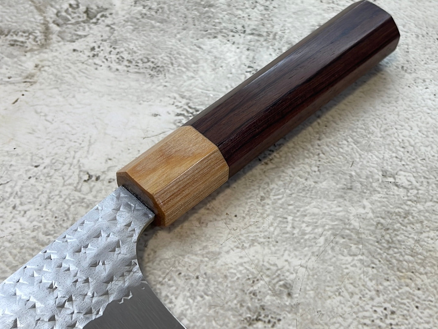Yu Kurosaki R2(SG2) Hammered SENKO-EI WA RS8H Japanese Gyuto 210mm with Brown-Ring Octagonal Handle