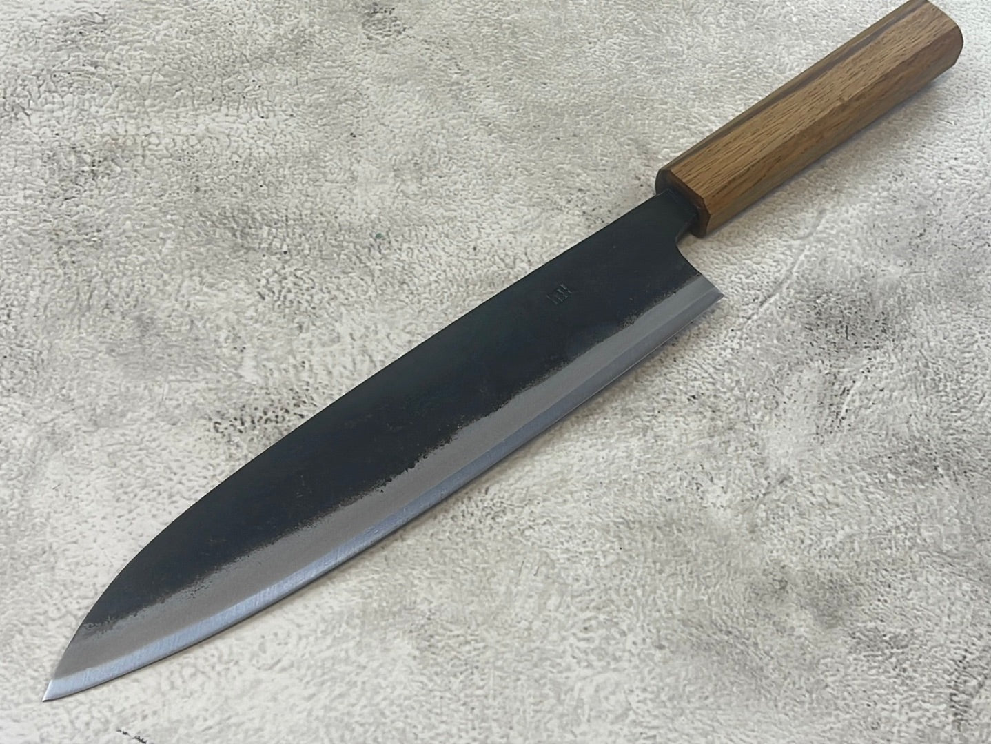 Tsukasa Shiro Kuro 210mm Gyuto- Shirogami Steel - Oak Octagnon Handle