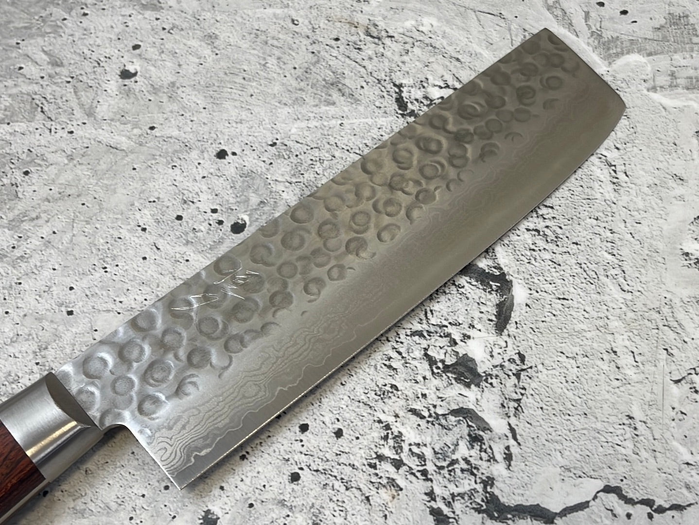Tsunehisa VG10 33layers Damascus Steel Nakiri 180mm Brown Pakka Wood Handle - Made in Japan 🇯🇵