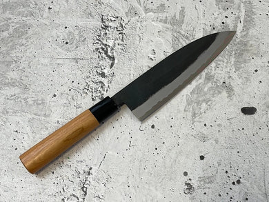 Hinokuni Shirogami #1 Santoku Knife 180mm Cherry Wood Handle - Made in Japan 🇯🇵