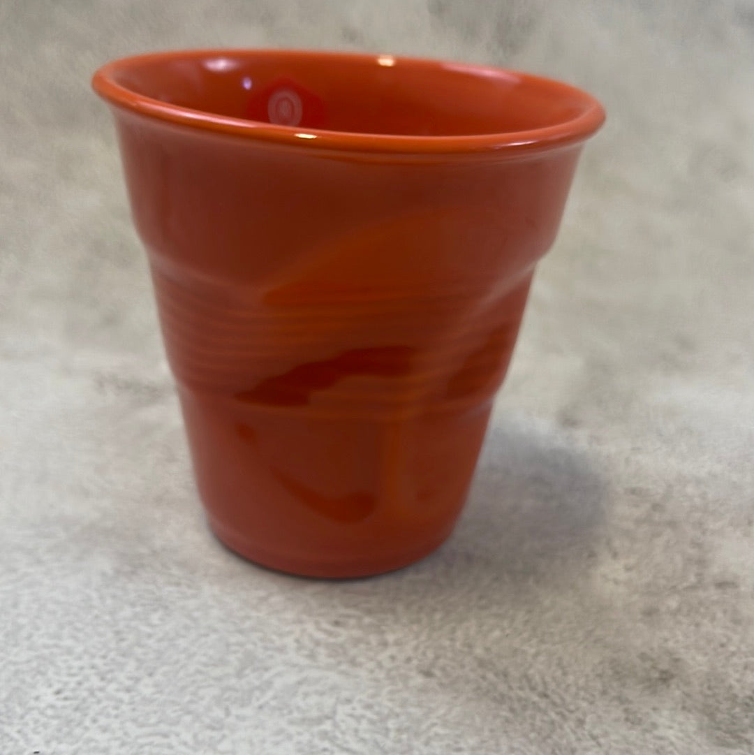Revol Froissés Cappuccino Cup 180ml Set of 6 - Clementine Orange