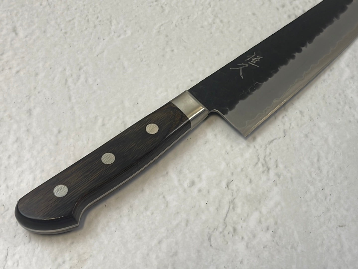 Tsunehisa AS Stainless Santoku Knife 180mm - Made in Japan 🇯🇵 Brown Pakka Wood Handle