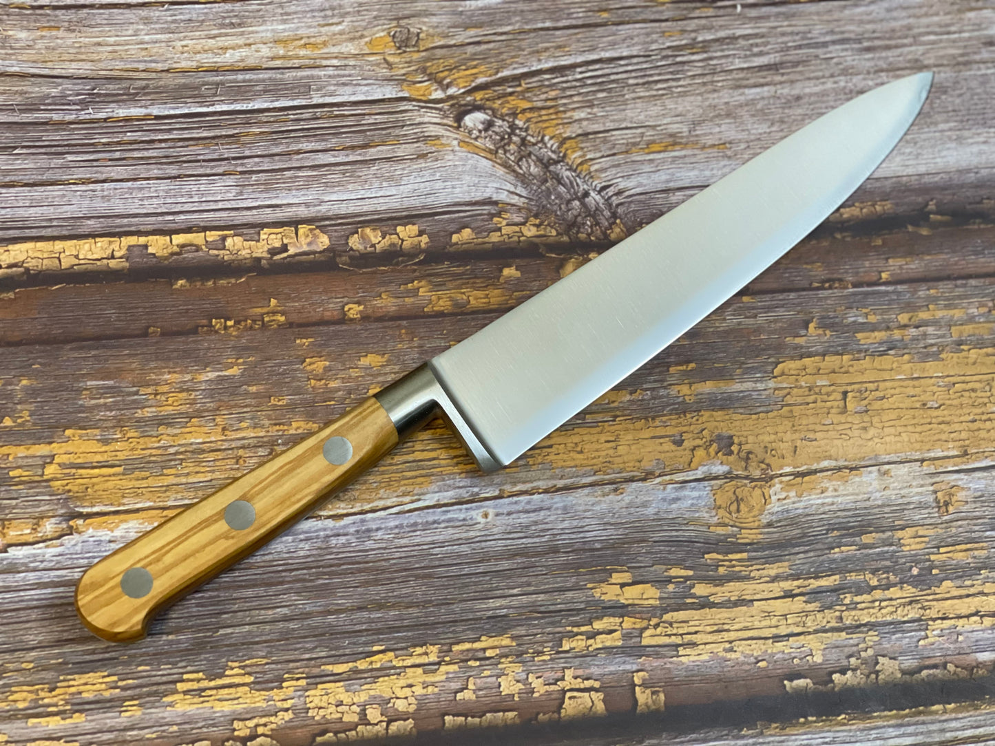 K Sabatier Chef Knife 200mm - HIGH CARBON STEEL - OLIVE WOOD HANDLE