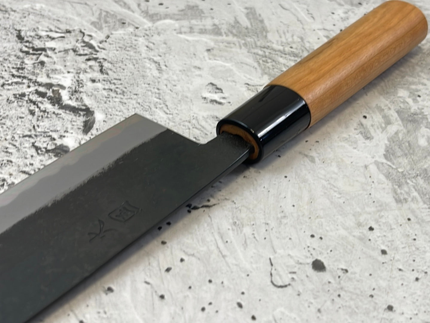 Hinokuni Shirogami #1 Santoku Knife 180mm Cherry Wood Handle - Made in Japan 🇯🇵