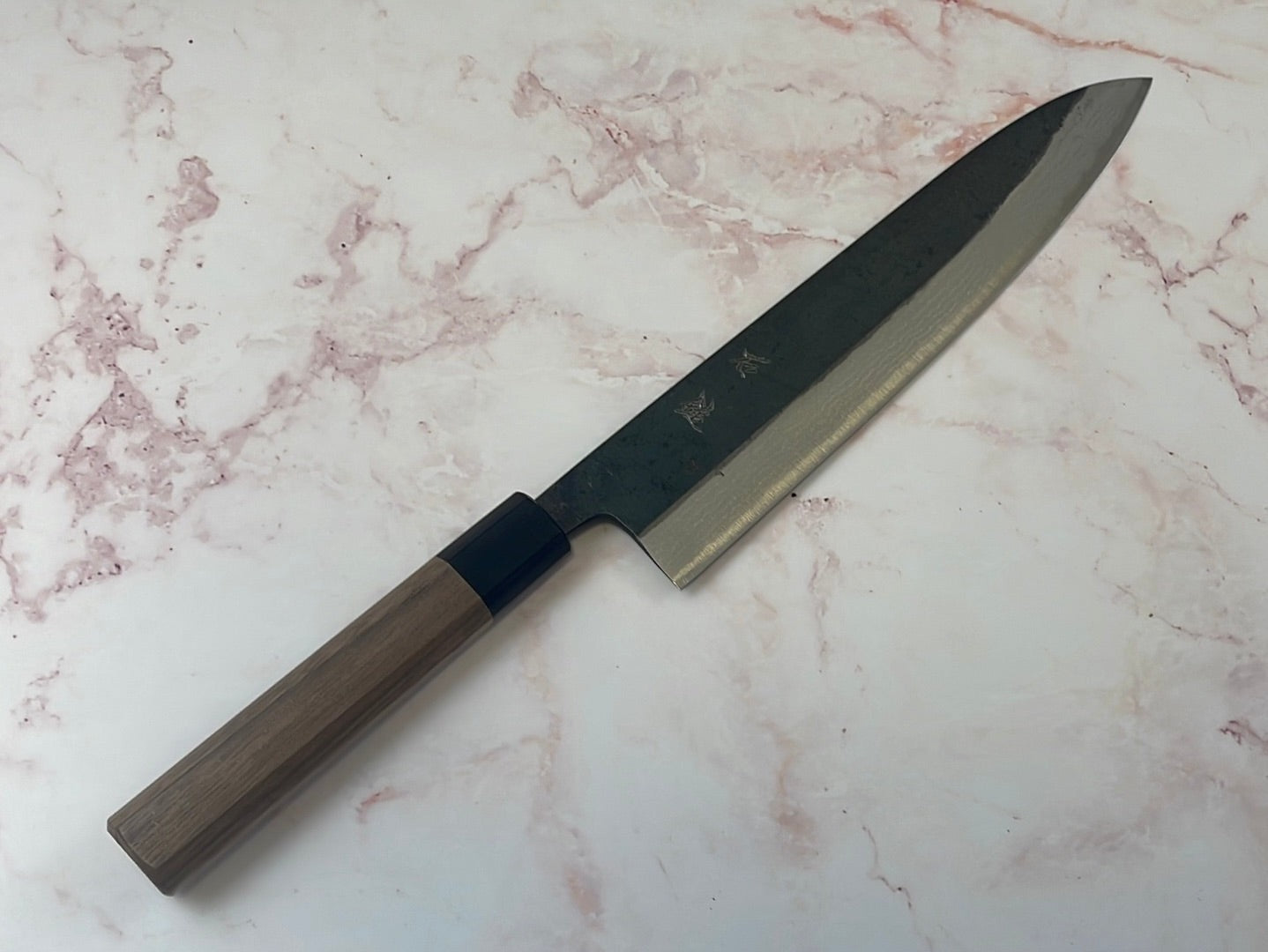 Yoshimune Gyuto Kurouchi 240 mm (9.4 in) Aogami (Blue) #2 Damascus (17 layers) Double-Bevel
