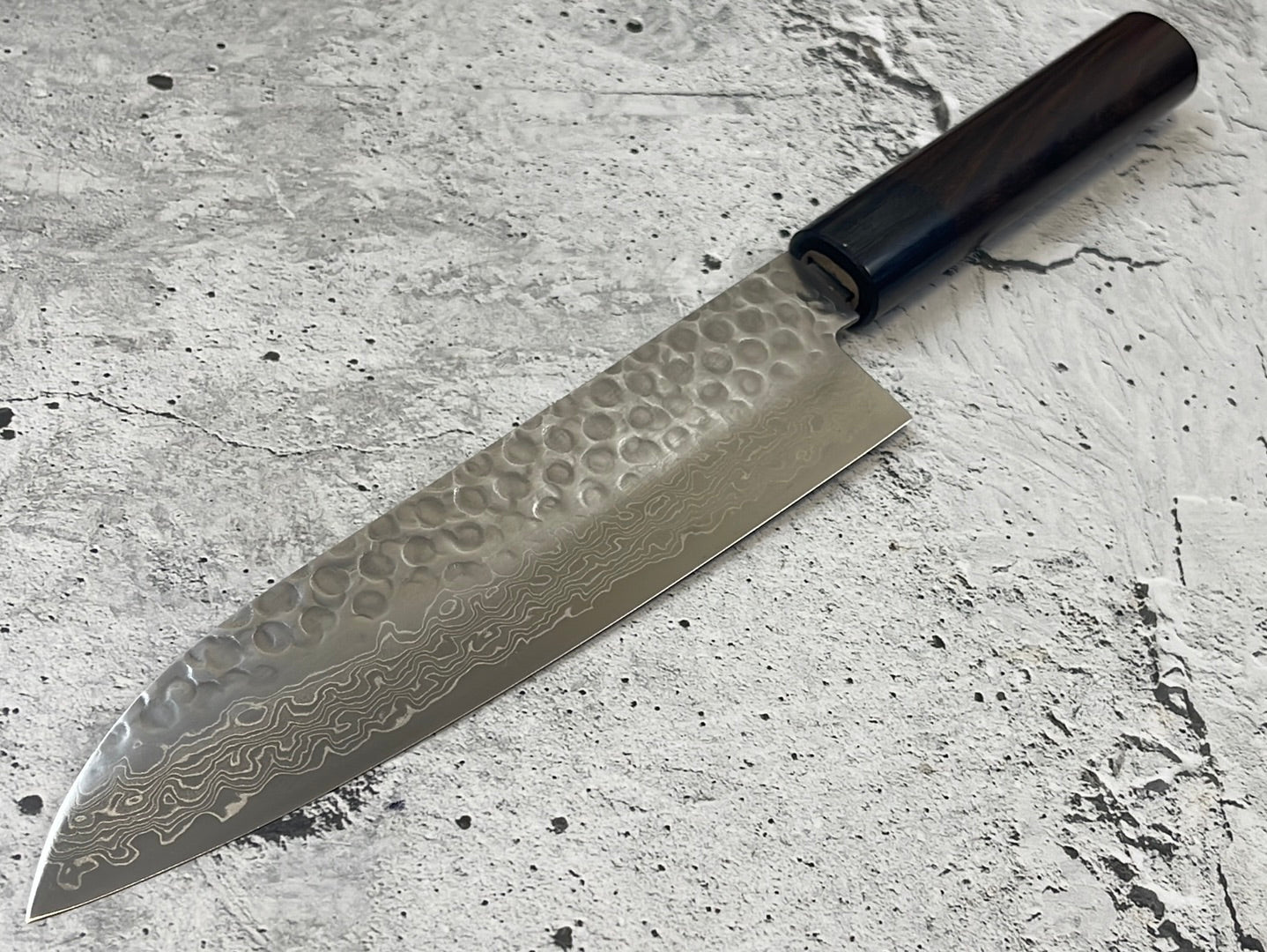 Tsunehisa VG10 Suminagashi Tsuchime Santoku 185mm Rosewood Handle Made in Japan 🇯🇵