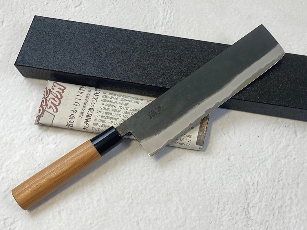 Hinokuni Shirogami #1 Nakiri Knife 210mm Cherry Wood Handle - Made in Japan 🇯🇵