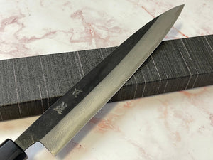 Yoshimune Sujihiki Kurouchi 210mm(8.3in) Aogami(Blue) No.2 Damascus (17 layers) Double-Bevel