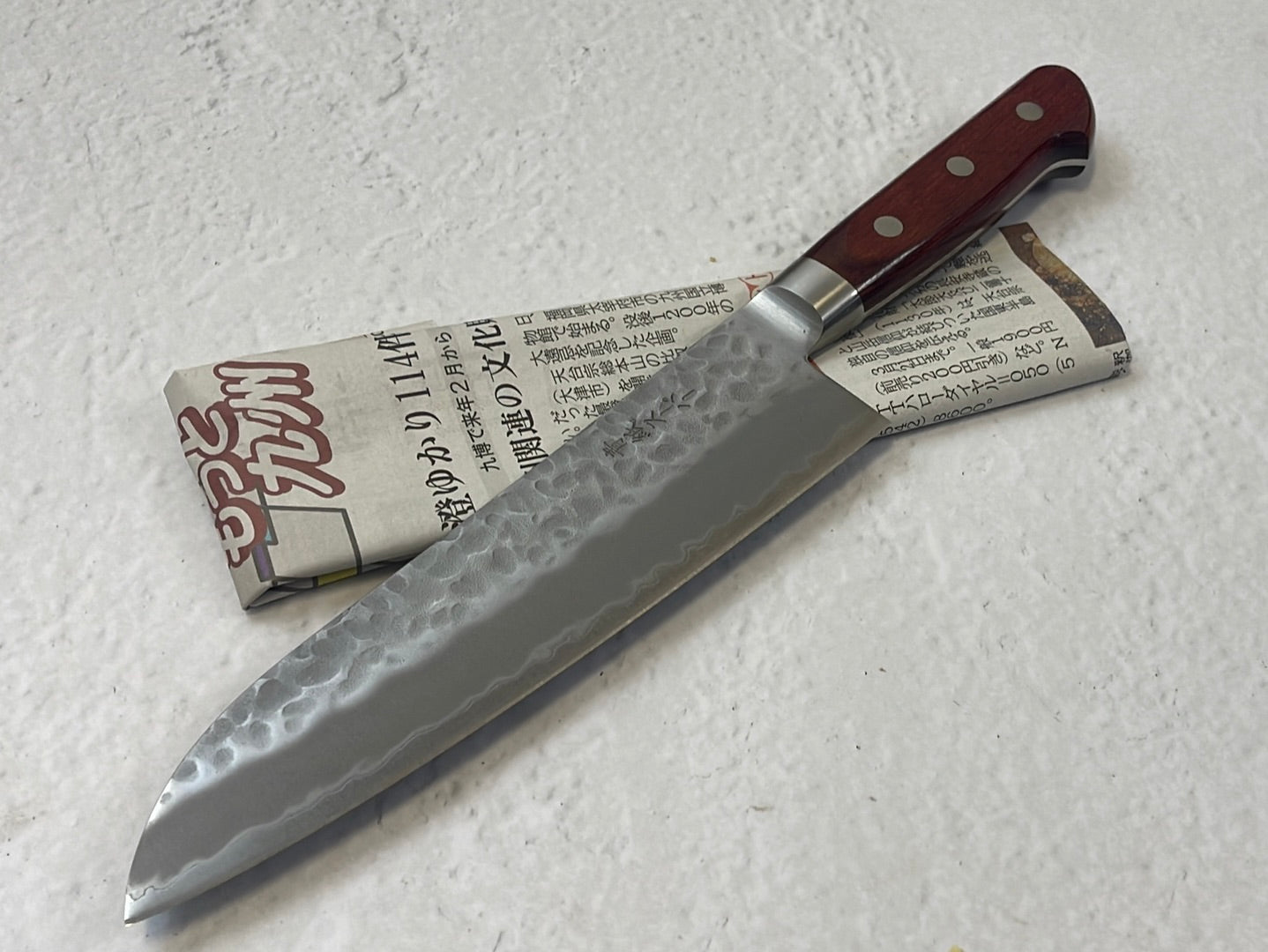 Tsunehisa Aokami Super Santoku 180mm Red Pakka Wood Handle - Made in Japan 🇯🇵