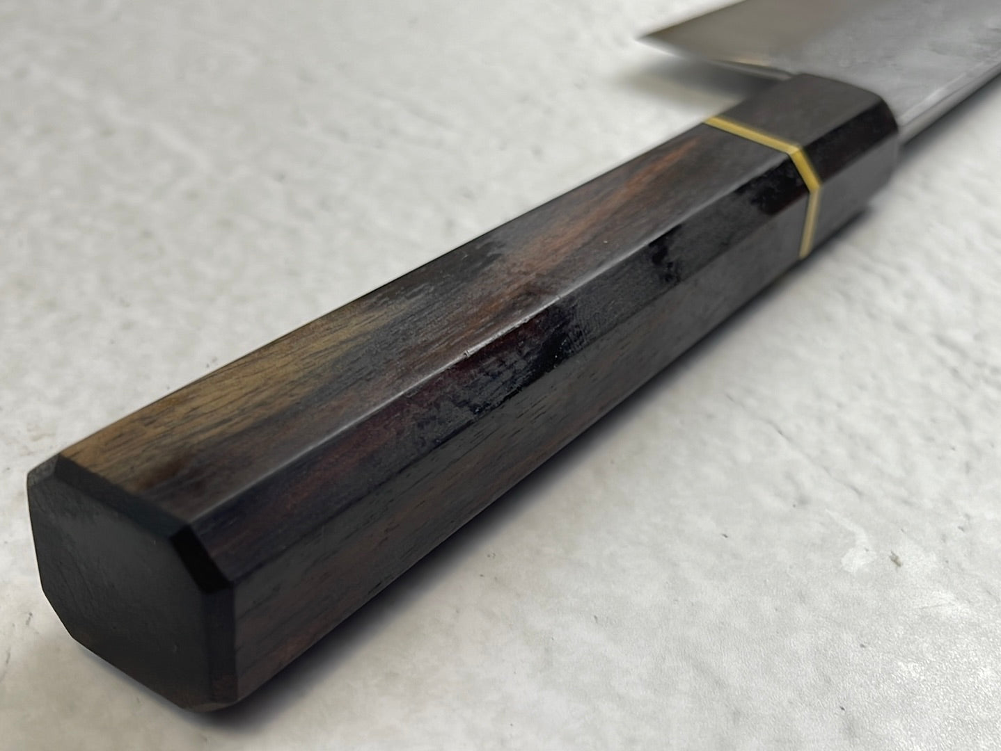 Gyuto 230mm Western Hybrid Nashiji  Full Rosewood with Brass Spacer