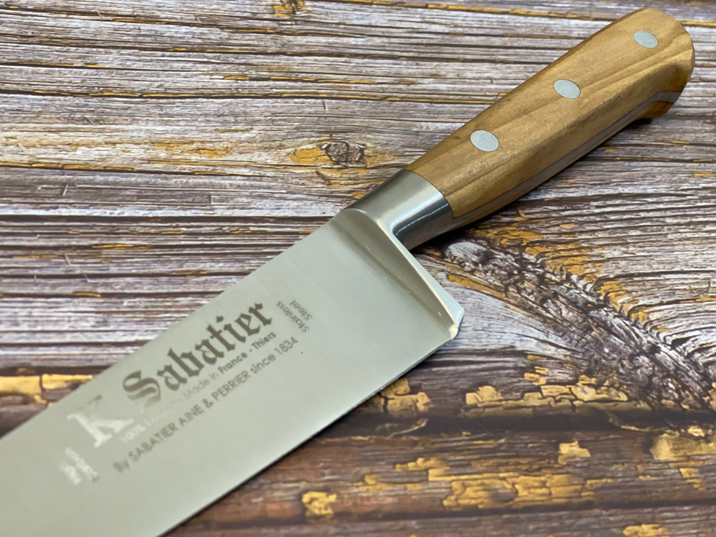 K Sabatier Chef Knife 150mm - HIGH CARBON STEEL - OLIVE WOOD HANDLE