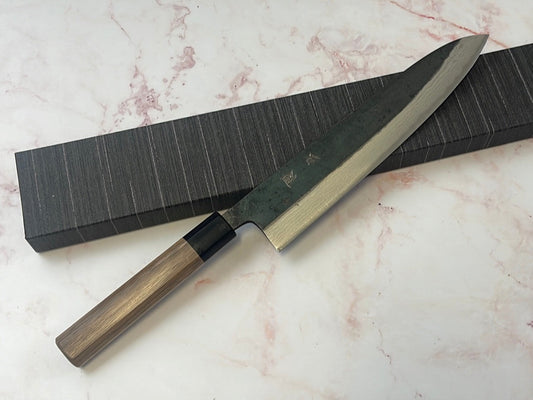 Yoshimune Gyuto Kurouchi 240 mm (9.4 in) Aogami (Blue) #2 Damascus (17 layers) Double-Bevel