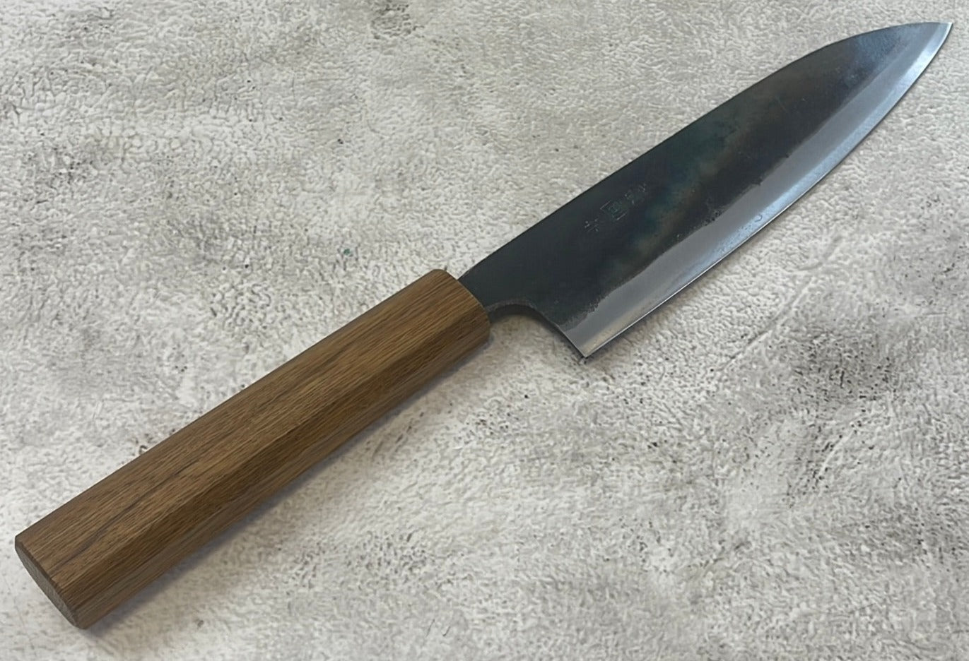 Tsukasa Shiro Kuro 180mm Gyuto- Shirogami Steel - Oak Octagnon Handle