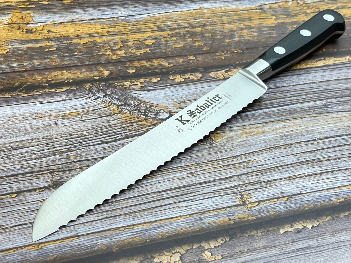 K Sabatier Authentic Bread Knife 20cm - HIGH CARBON STEEL Made In France