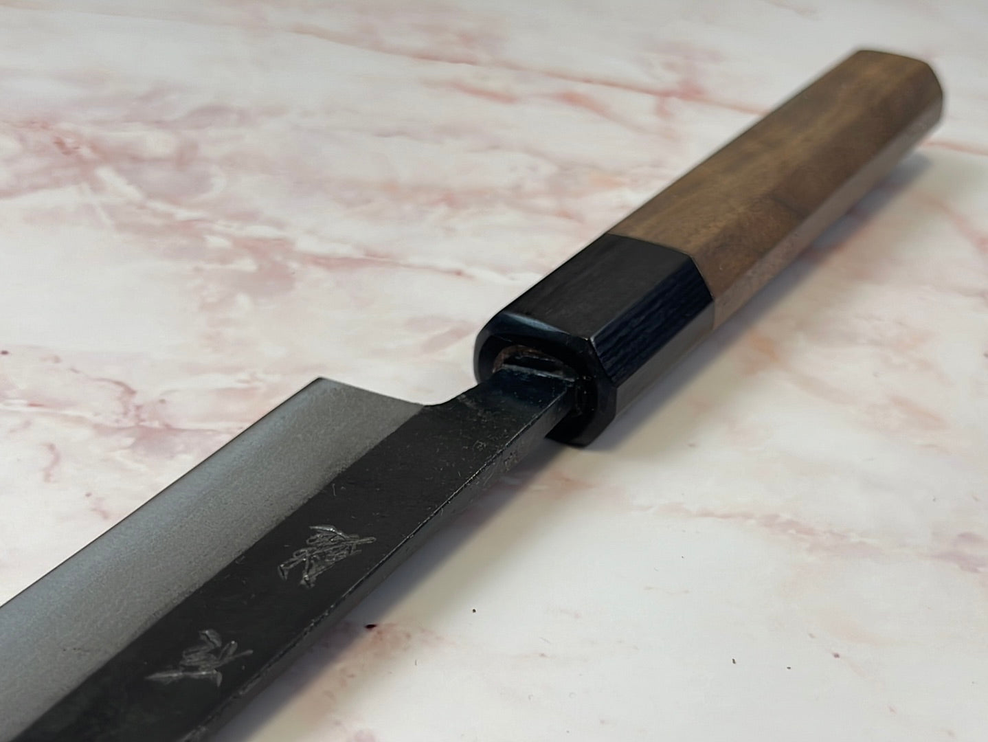 Yoshimune Sujihiki Kurouchi 210mm(8.3in) Aogami(Blue) No.2 Damascus (17 layers) Double-Bevel