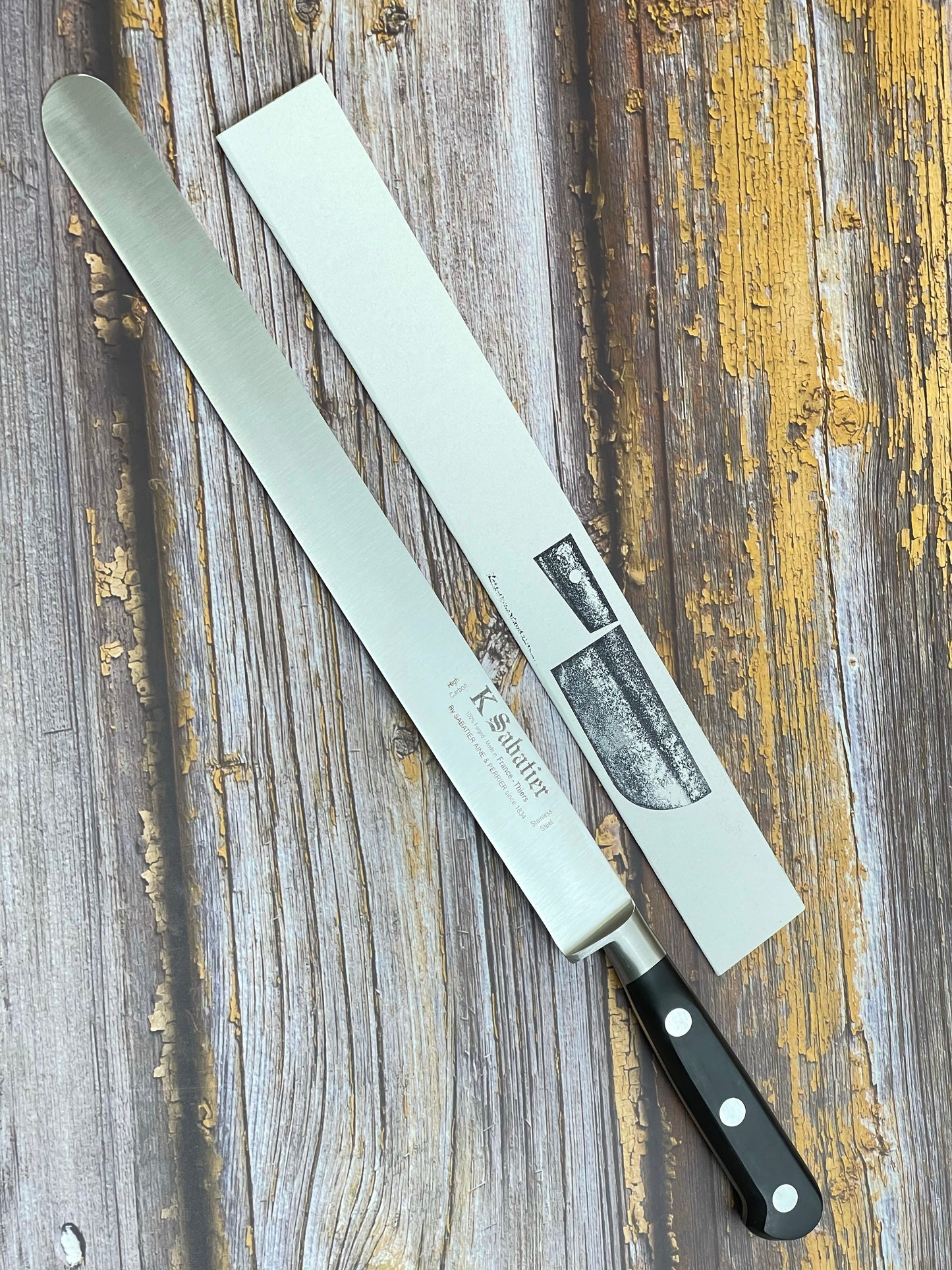 K Sabatier Authentique Ham knife 30cm - HIGH CARBON STEEL 300mm Made In France