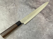 Load image into Gallery viewer, Yoshimune Sujihiki Damascus Hammered Finish Knife 240mm (9.4in) Stainless Clad AUS10