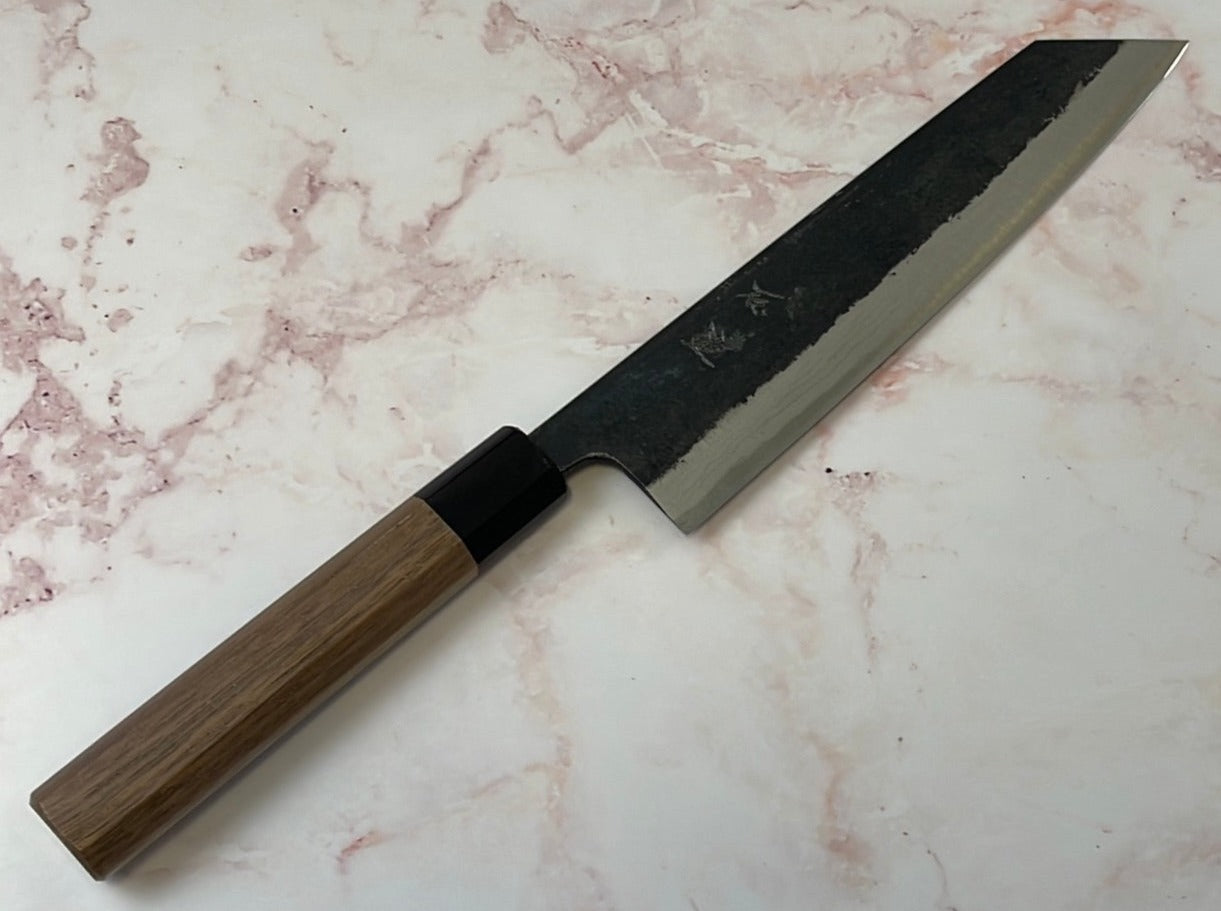 Yoshimune Kiritsuke Kurouchi 210 mm (8.2 in) Aogami (Blue) #2 Damascus (17 layers) Double-Bevel