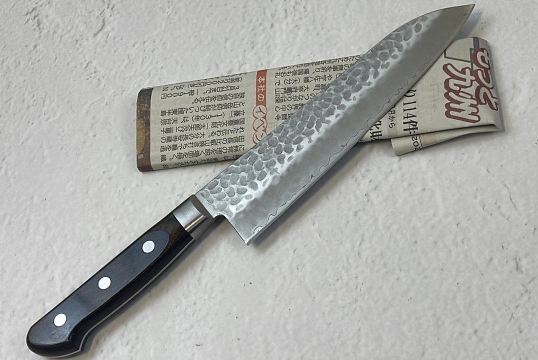 Tsunehisa AUS-8 Tsuchime Santoku Knife 180mm Brown Pakka Wood - Made in Japan 🇯🇵