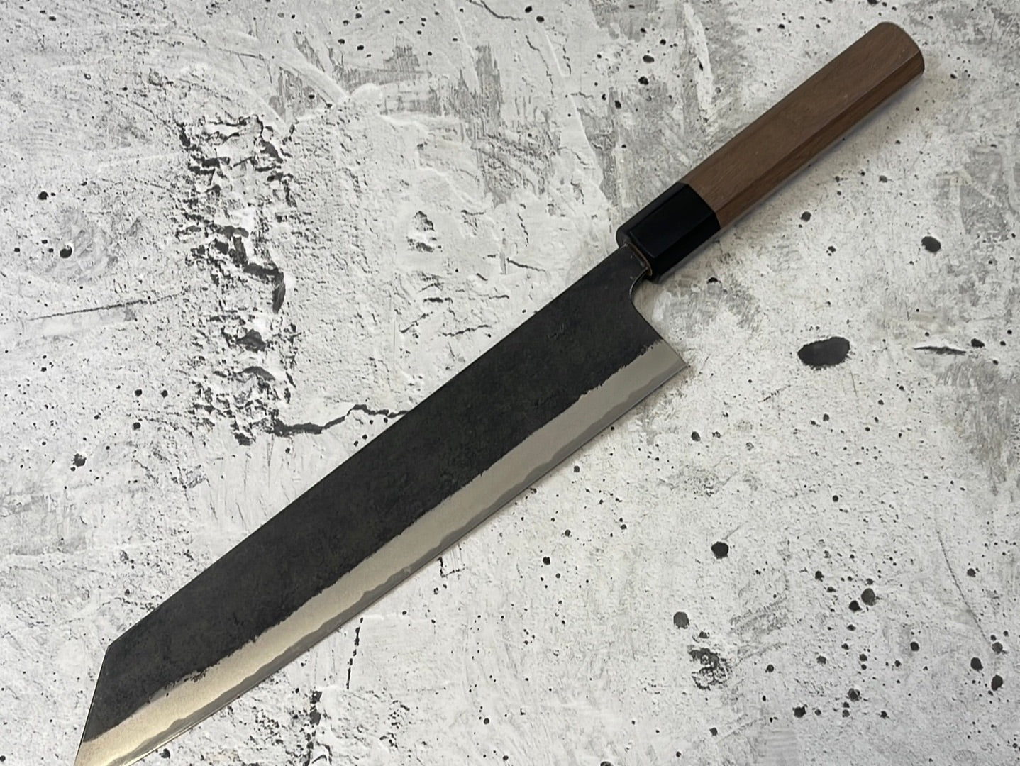 Yoshimune Kiritsuke Kurouchi 240 mm (9.4 in) Aogami (Blue) #2 Double-Bevel