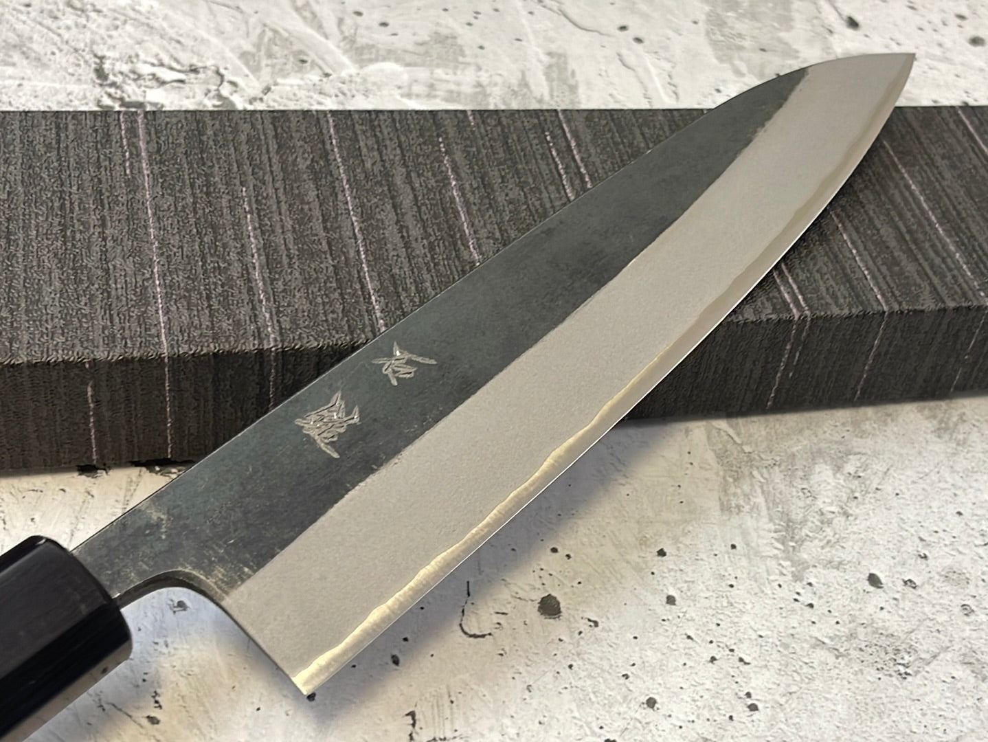 Yoshimune Gyuto Kurouchi 210 mm (8.3 in) Aogami (Blue) #2 Double-Bevel