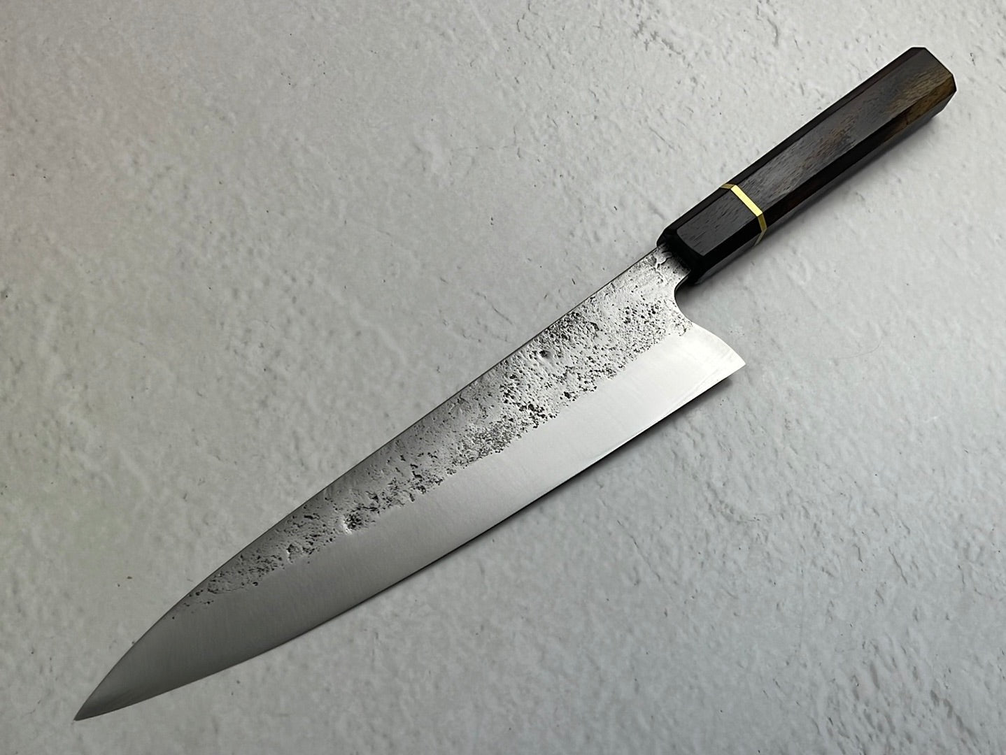 Gyuto 230mm Western Hybrid Nashiji  Full Rosewood with Brass Spacer