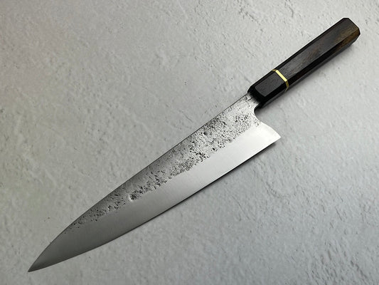 Gyuto 230mm Western Hybrid Nashiji  Full Rosewood with Brass Spacer