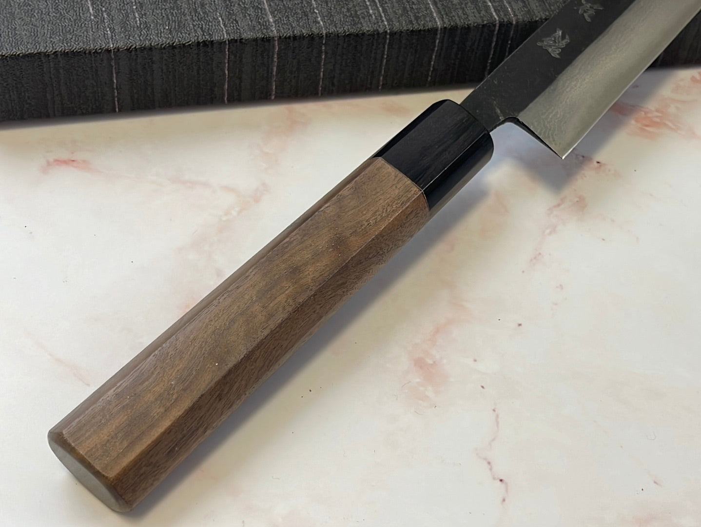 Yoshimune Sujihiki Kurouchi 210mm(8.3in) Aogami(Blue) No.2 Damascus (17 layers) Double-Bevel