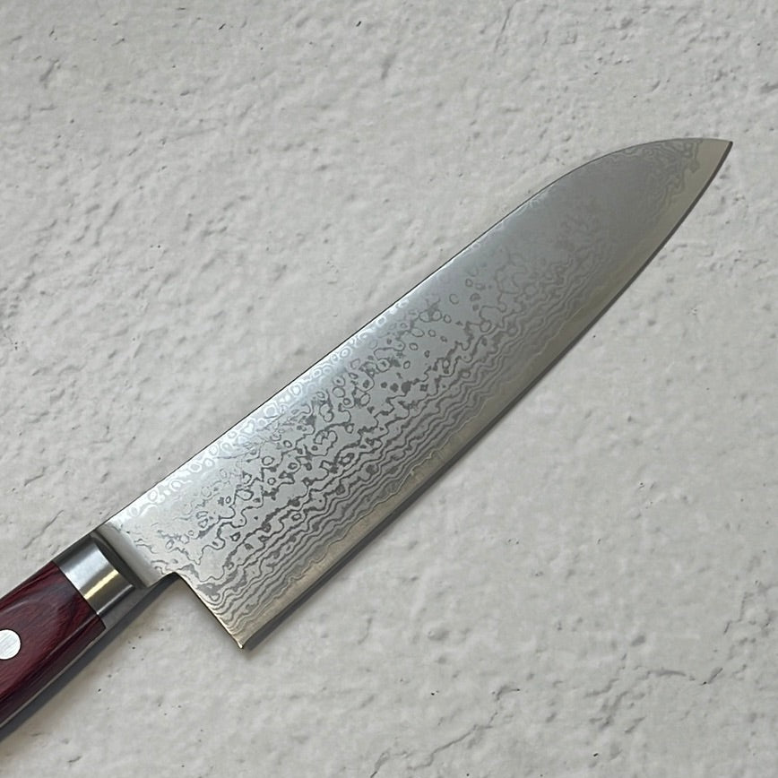 Tsunehisa VG10 33layers Damascus Steel Santoku 180mm Red Pakka Wood Handle - Made in Japan 🇯🇵