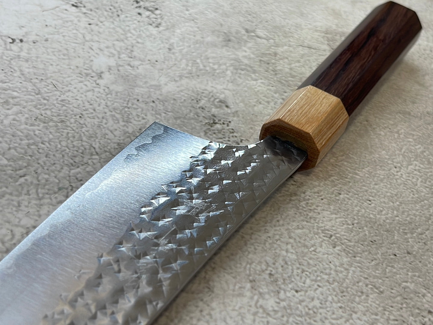 Yu Kurosaki R2(SG2) Hammered SENKO-EI WA RS8H Japanese Gyuto 210mm with Brown-Ring Octagonal Handle