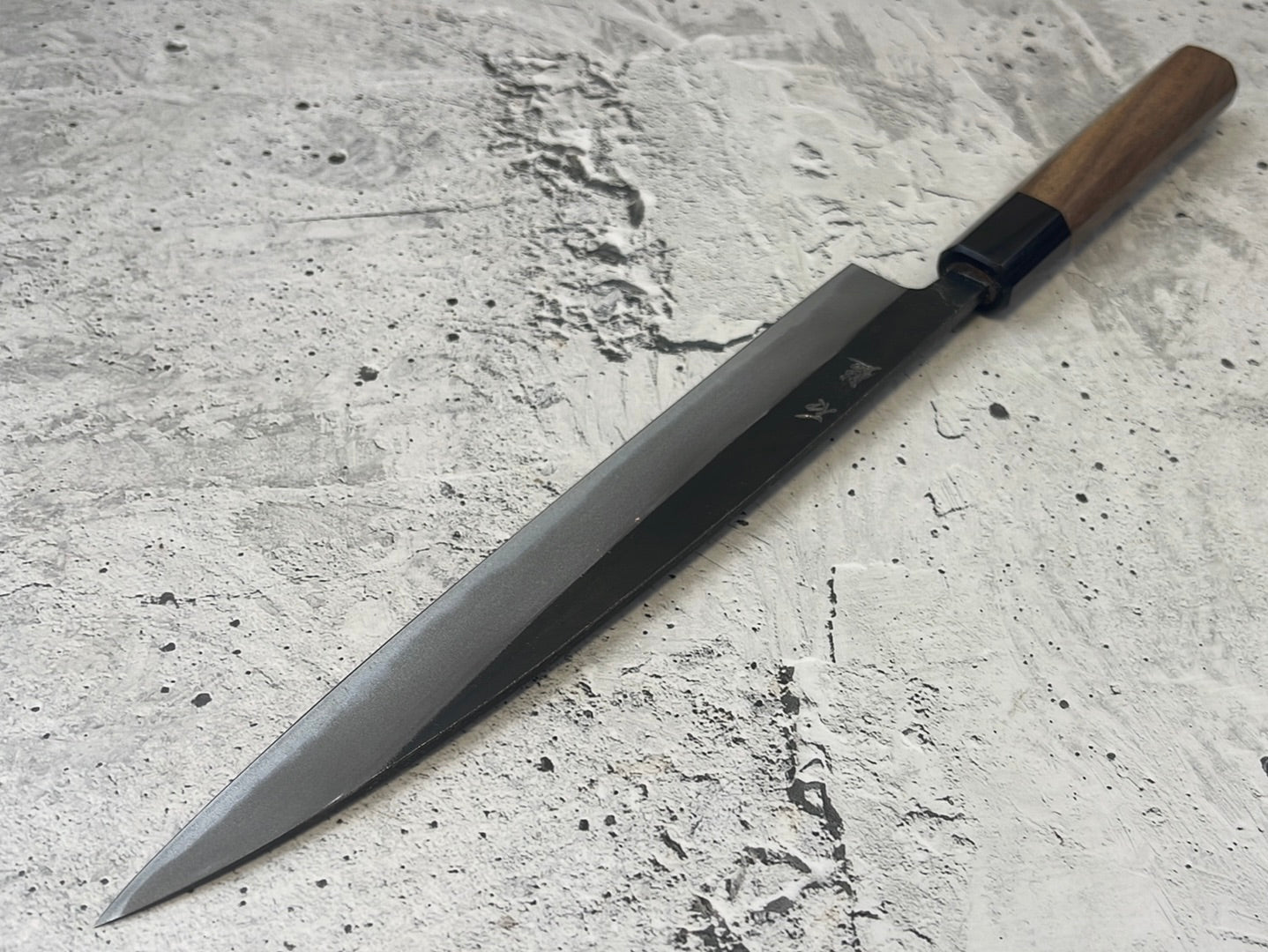 Yoshimune Sujihiki Kurouchi 210 mm (8.3 in) Aogami (Blue) #2 Double-Bevel