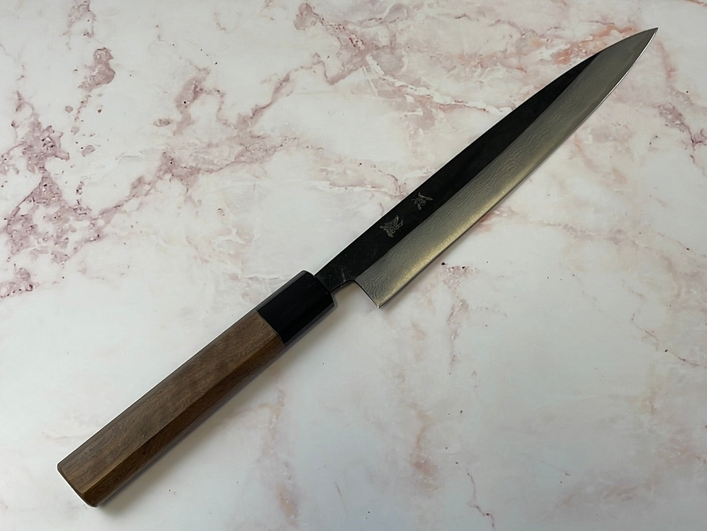 Yoshimune Sujihiki Kurouchi 210mm(8.3in) Aogami(Blue) No.2 Damascus (17 layers) Double-Bevel