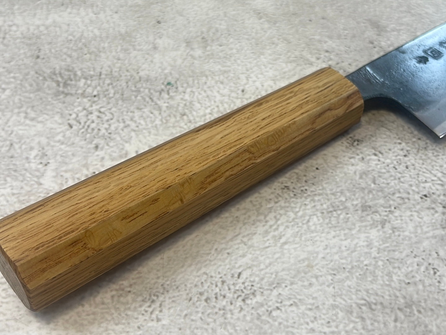 Tsukasa Shiro Kuro 165mm Santoku- Shirogami Steel - Oak Octagnon Handle