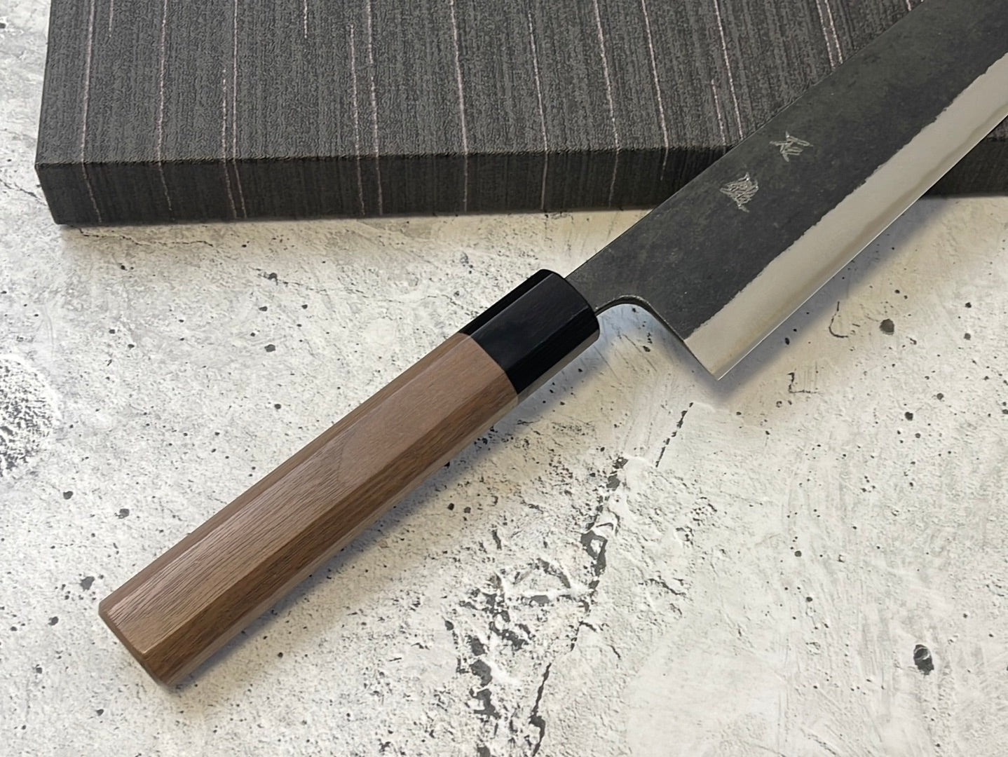 Yoshimune Kiritsuke Kurouchi 240 mm (9.4 in) Aogami (Blue) #2 Double-Bevel