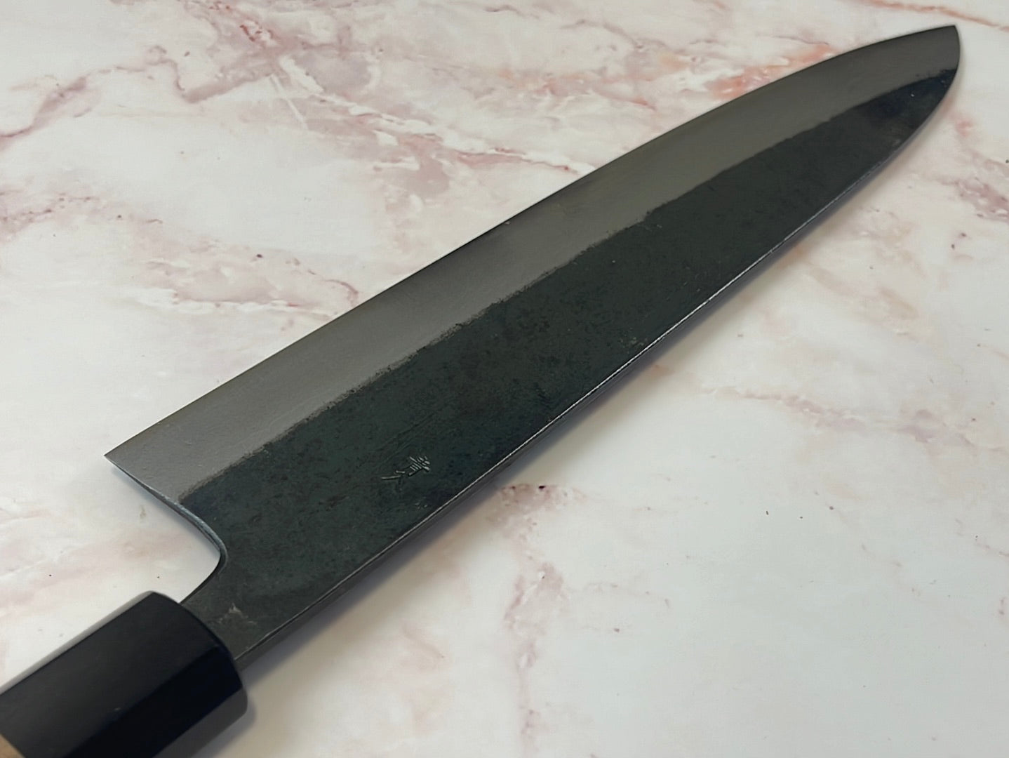 Yoshimune Gyuto Kurouchi 240 mm (9.4 in) Aogami (Blue) #2 Damascus (17 layers) Double-Bevel