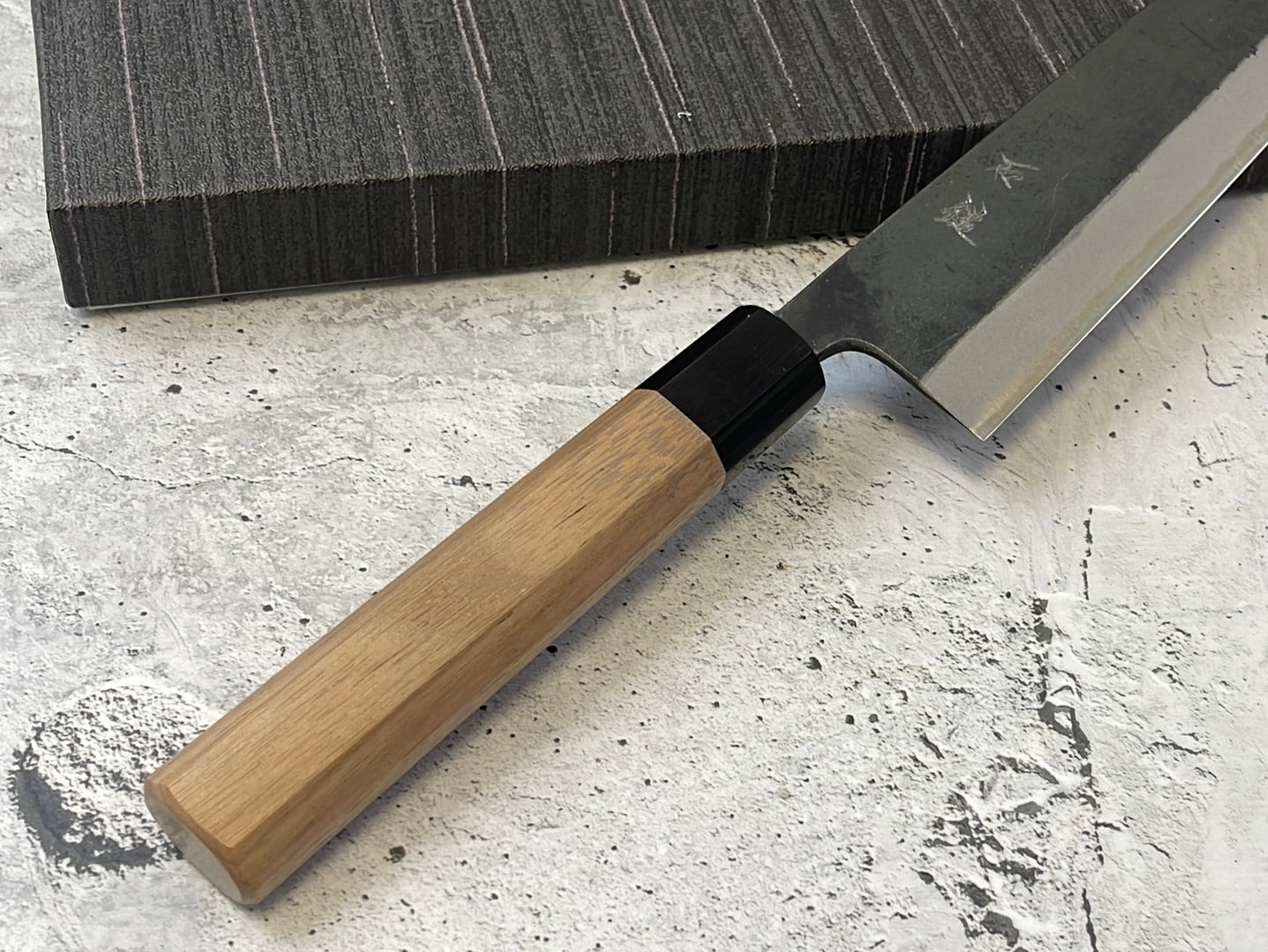 Yoshimune Kiritsuke Kurouchi 210 mm (8.3 in) Aogami (Blue) #2 Double-Bevel