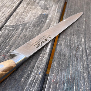 K Sabatier Flexible Slicing Knife 200mm - CARBON STEEL - OLIVE WOOD HANDLE