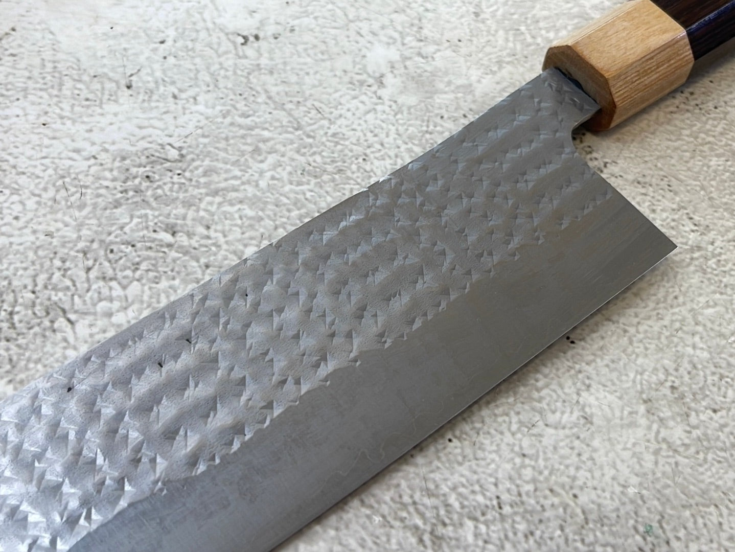 Yu Kurosaki R2(SG2) Hammered SENKO-EI WA RS8H Japanese Nakiri 165mm with Brown-Ring Octagonal Handle