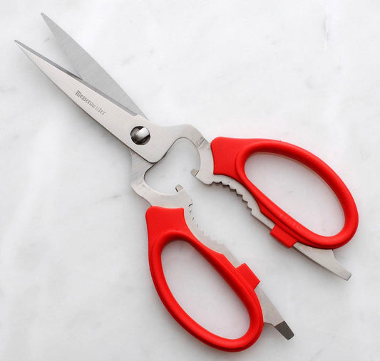 MESSERMEISTER Red Take-Apart Kitchen Scissors 8 Inch | Multi-Purpose