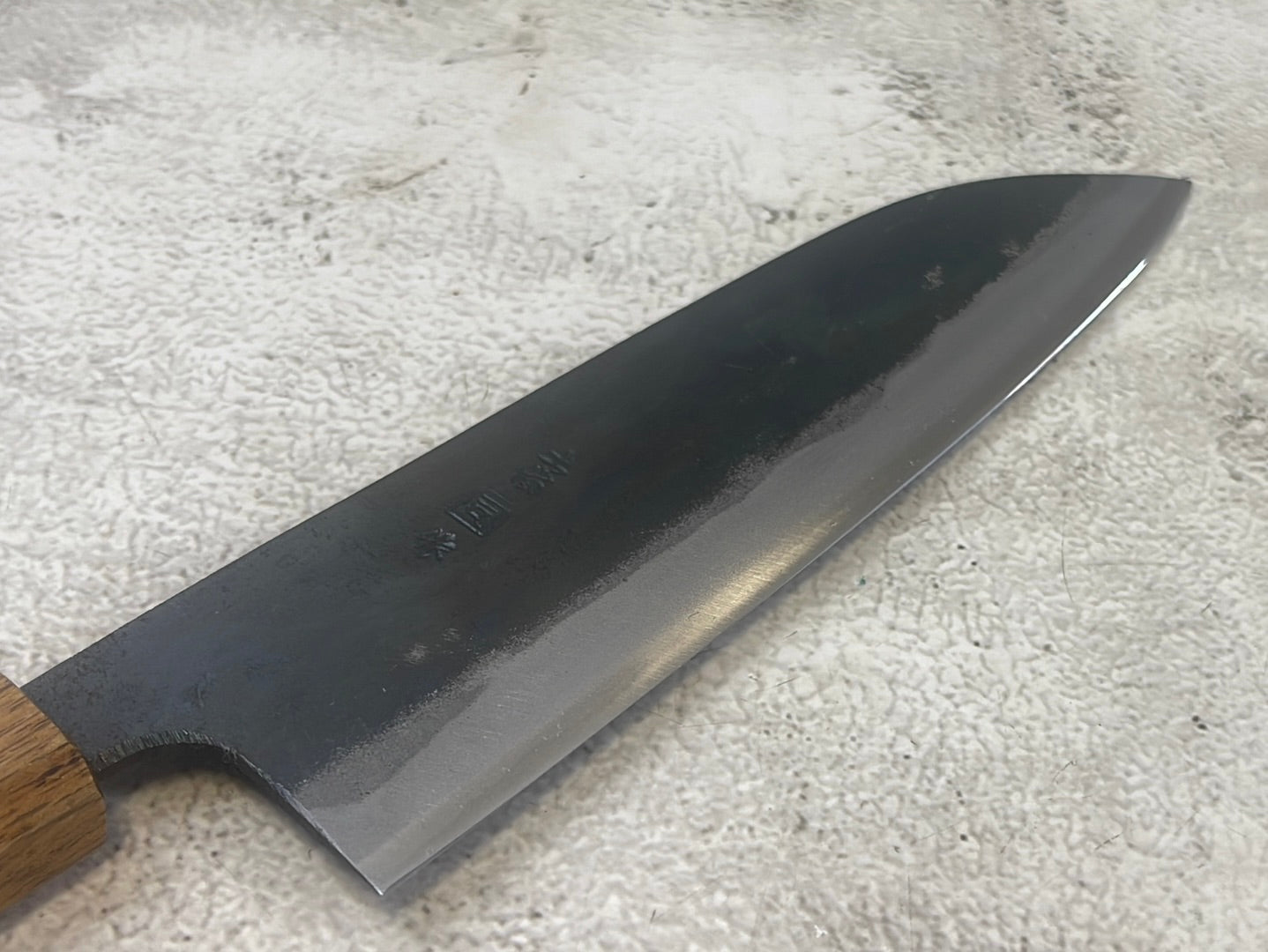Tsukasa Shiro Kuro 180mm Santoku - Shirogami Steel - Oak Octagnon Handle