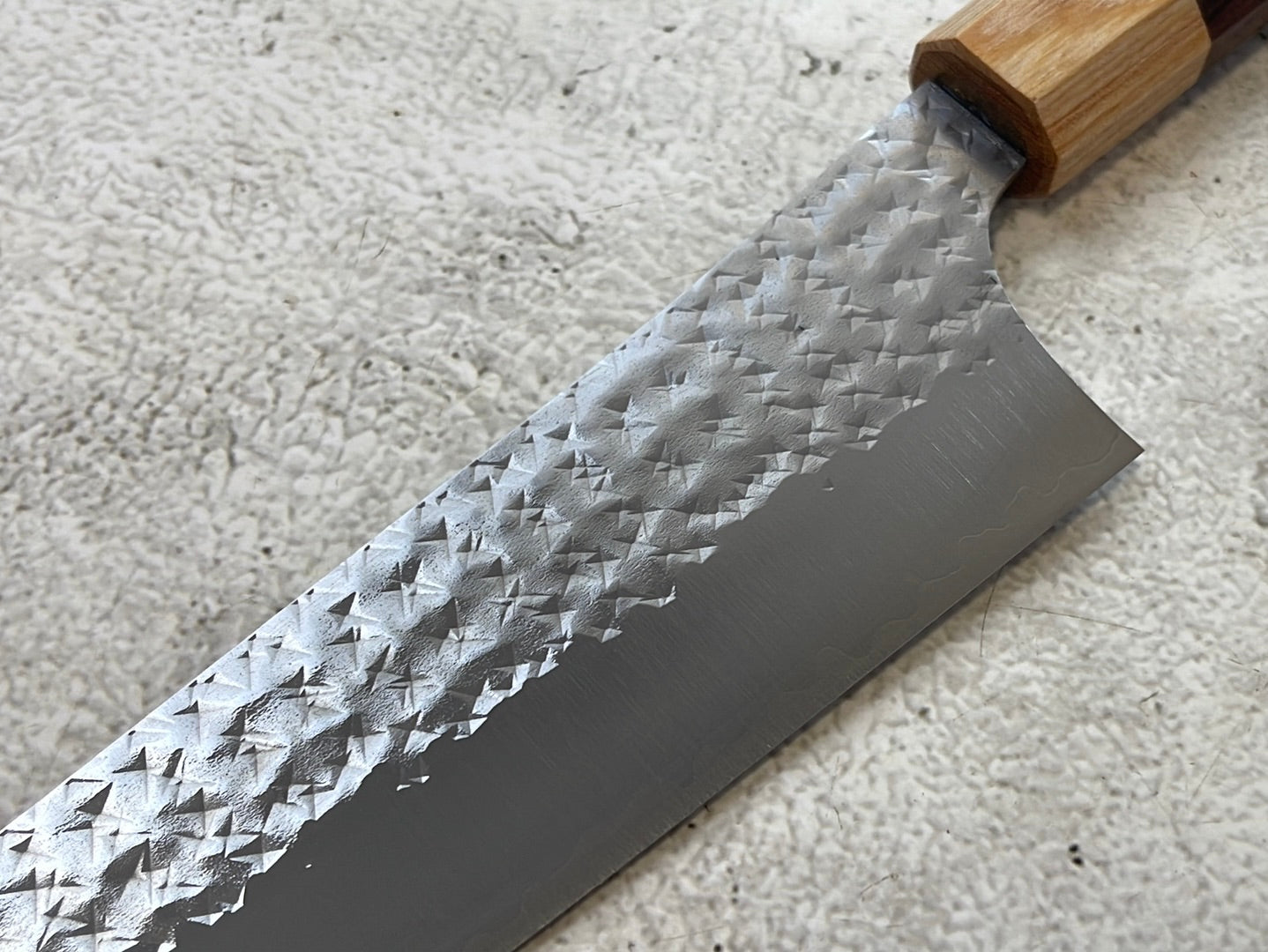 Yu Kurosaki R2(SG2) Hammered SENKO-EI WA RS8H Japanese Gyuto 210mm with Brown-Ring Octagonal Handle