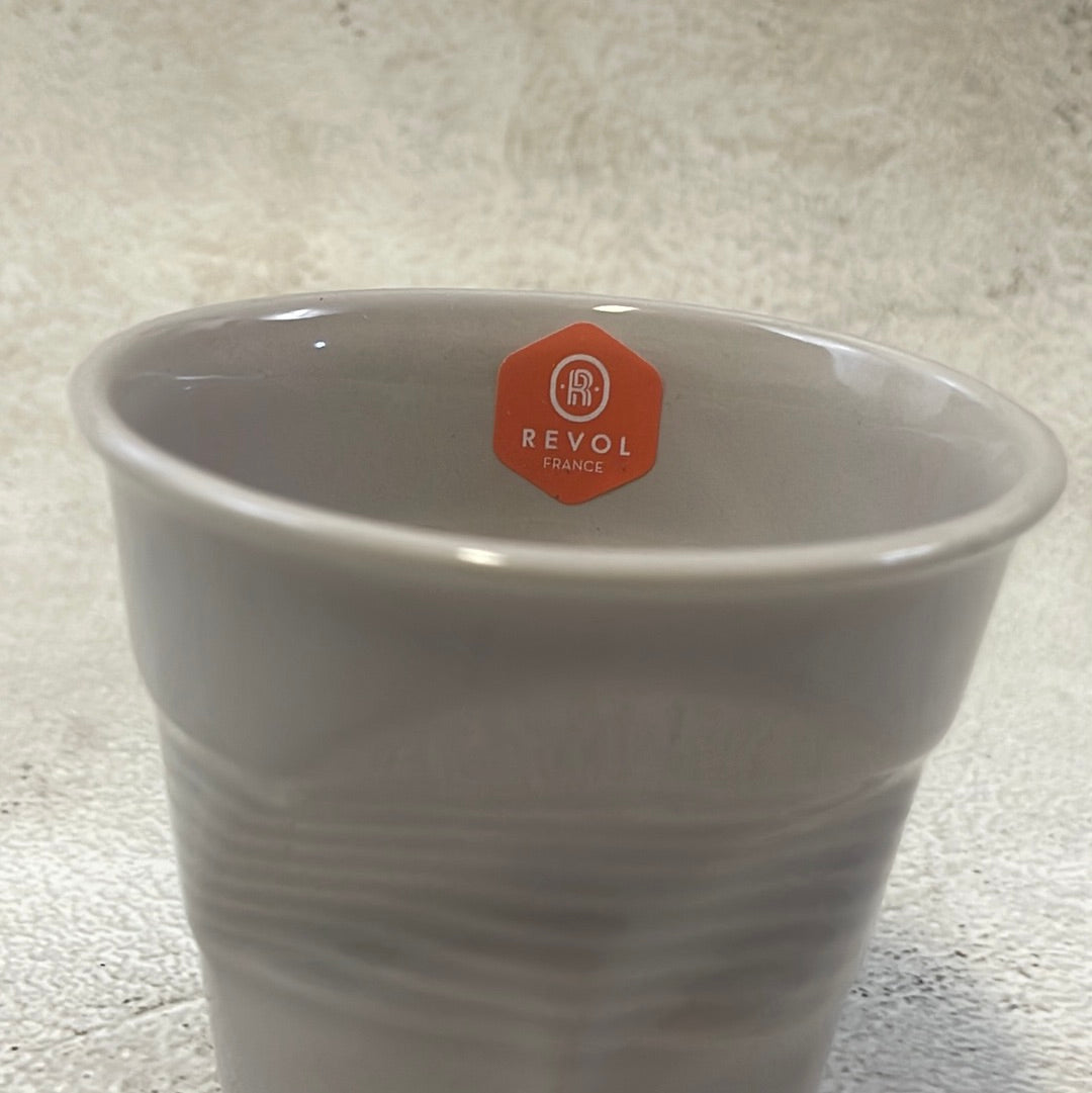 Revol Froissés Cappuccino Cup 180ml Set of 6 - Taupe