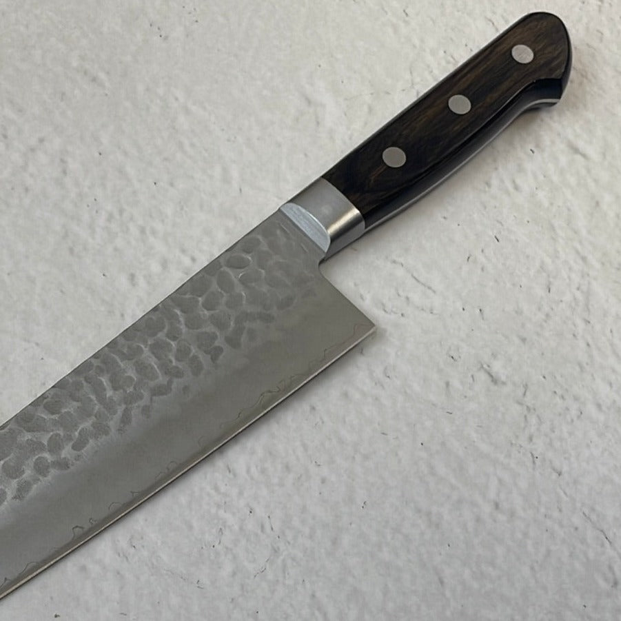 Tsunehisa AUS-8 Tsuchime Santoku Knife 180mm Brown Pakka Wood - Made in Japan 🇯🇵